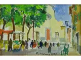 View of Piazza Santo Spirito in Florence 1973 by Rodolfo Marma, 1923, oil on canvas board, offered May 2017