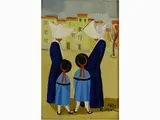 Nuns 1973 by Rodolfo Marma, 1923, oil on canvas board, offered May 2017
