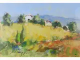 Tuscan Landscape by Sergio Scatizzi, 1918, tempera on paper, offered May 2017