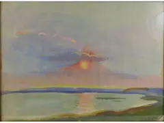 Seascape by Elisabeth Chaplin, 1890, watercoloured tempera on paper Provenance: Galleria Michelucci, offered May 2017