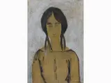 Marcello Boccacci, Female Portrait, 1914, mixed media on paper laid on cardboard