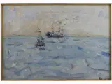 Seascape with Boats by Enzo Pregno, 1898, oil on canvas, offered May 2017