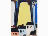Sante Monachesi, View of a Town, 1910, oil on panel
