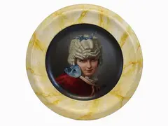 Portrait of a Boy in 18th Century Costume by Emanuele Trionfi, 1832, oil on terracotta plate, offered May 2017