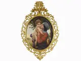 Albert Antoine Ponci, Madonna and Child, 1887, oil on oval canvas