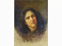 Ussi Stefano by Stefano Ussi, 1822, Portrait of a Woman oil on canvas, offered Mar 2017