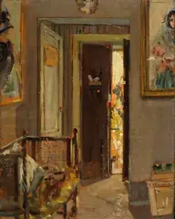Francesco Cangiullo, The painter's studio, Signature lower right. & Nbsp;