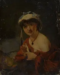 Portrait of a lady by Domenico Induno, On the reverse, offered Feb 2021