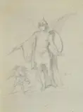 Silvestro Valeri, Studio accademico di nudo virile, Siglato e datato in basso a destra: "SV. f.