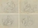 Silvestro Valeri, Studio di Evangelisti, Quattro disegni: A- San Matteo