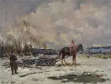 Ivan Karpov, Paesaggio innevato con cavallo e figura