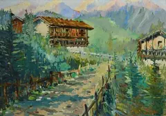 Luigi Pagan, Paesaggio montano - Agordo