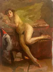 Nudino by Giuseppe Amisani, Sul verso: etichetta Galleria Cordusio, offered Dec 2020