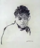 Face of boy by Nino Tirinnanzi, 1956, Signature and date lower right, offered Nov 2020