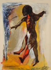 Mirko Pagliacci, Figure, 1996, Signature and date top right. Authentication of the author on photo.