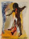 Mirko Pagliacci, Figure, 1996, Signature and date top right. Authentication of the author on photo.