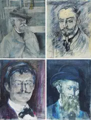 Four portraits of artists by Piero Vignozzi, offered Nov 2020