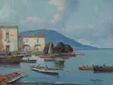 Fortunato Fontana, Marina, Signature lower right. & Nbsp;