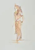Anna Anni, Sketch for Aida, 1997, Handmaid. Signature lower right. On the reverse: date. & Nbsp;