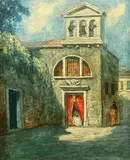 Rodolfo Paoletti, Venetian street, Signature lower right.