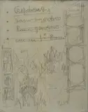 Fortunato Depero, Sala del Consiglio Provinciale di Trento (Studio per dipinto "Prospettive storiche e simboli folcloristici")