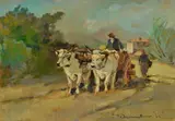 Carlo Domenici, Carro con buoi e figure