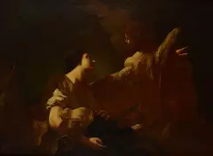 Agar e l'angelo by Giovan Battista Piazzetta, Expertise di Mina Gregori. Provenienza: già collezione Baruffi, offered Oct 2020