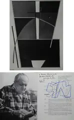 Alberto Magnelli, Senza titolo, Composizione a pennarello ed inchiostro realizzata all'interno del libro: "Magnelli" -Galerie Im Erker
