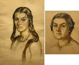 Marguerite Frey-Surbek, Mother and daughter, Pair of portraits signed lower right.