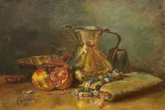 Alberto Bianchi, Still life, 1947, Signature and date lower left. On the reverse: signature and title