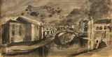 Angelo Tassi, Memory of Comacchio, Signature and title lower right.