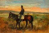 Giovanni Bartolena, Landscape with gunner on horseback