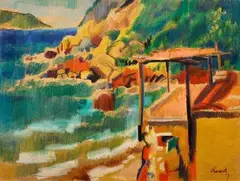 Lucio Venna, Landscape, Signature lower right.