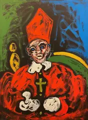 Tano Festa, Cardinal, 1986, On the reverse: signature. Authentication Studio Soligo