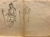 Franco Zeffirelli, Study for Falstaff, Pencil on paper