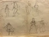 Franco Zeffirelli, Study for Falstaff, Pencil on paper