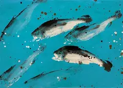 Fishwarming by Massimo Barzagli, sul verso: firma and titolo. Autentica dell'autore on foto., offered Aug 2020