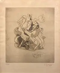Without title by Georges Braque, 1932, From the cycle "Hésiode Théogonie". Frima at the bottom right; lower left edition. Exhibitions:, offered Aug 2020