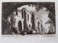Veduta dell'avanzo del portico di M. Emilio Lepido by Giovanni Battista Piranesi, Timbro a secco e firma in lastra-, offered Jul 2020