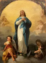 Amos Cassioli, Immacolata Concezione con Angeli e Cherubini, Sul verso