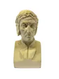 Raffaello Nannini, Busto di Dante, Alla base marchio inciso Ginori; sul lato firma incisa: "R. Nannini"