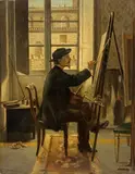 Odoardo Borrani, Pittore nello studio (Autoritratto)