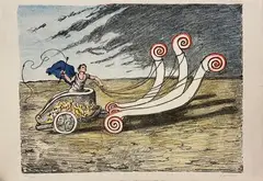 La biga invincibile by Giorgio de Chirico, offered Jul 2020