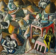 La città riammette il mistero by Roberto Barni, Sul verso: firma, offered Jul 2020