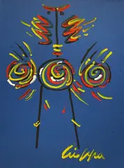 Totem by Roberto Crippa, 1971, acrylic on paper applicata on canvas, offered Jun 2020