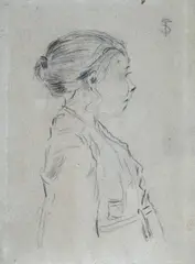 Profilo di donna by Telemaco Signorini, Siglato in alto a destra., offered May 2020