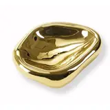 Mario Marioni, Centro tavola in ceramica smaltata, Centrotavola in ceramica smaltata decorata a mano con oro lucido dalla forma morbida e sinuosa. Può essere realizzato