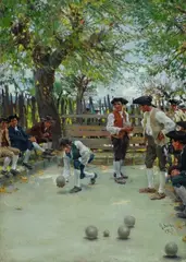 Giocatori di bocce by Raffaello Sorbi, 1917, offered Apr 2020