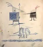 Pino Pascali, Guerrieri (Studio per lo spot "Popcorn Story")