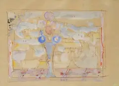 Moses Levy, Fiori, mixed media on paper